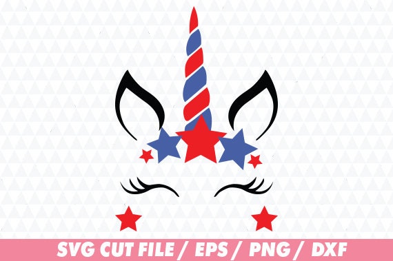 Download Unicorn 4th july svg Unicorn face Unicorn face svg 4th ...