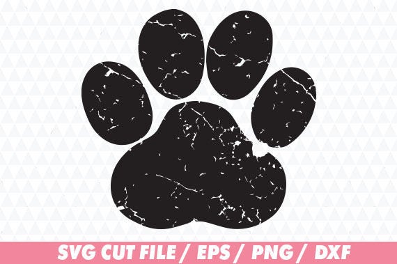 Download Paw svg Distressed paw cricut Distressed svg Distressed ...