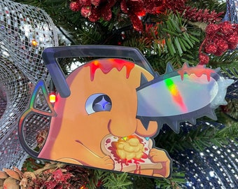 Chainsaw Decal Peeker Sticker JDM Bumper Vinyl Holographic Chita