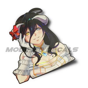 Pegatina holográfica de súcubo de anime