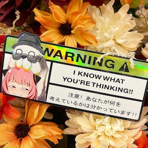 Anyaa Funny Warning Car Sticker / Car Humor / Anime / JDM / SPY / Family