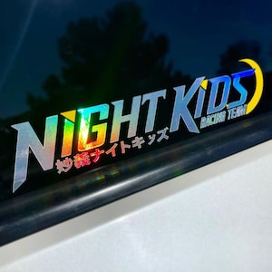 Holographic Night Kids Diecut Bumper Sticker Decal