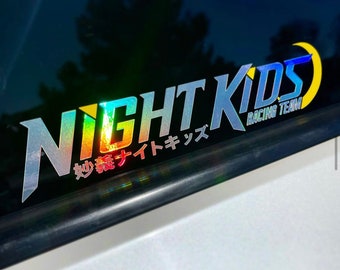 Holographic Night Kids Diecut Bumper Sticker Decal