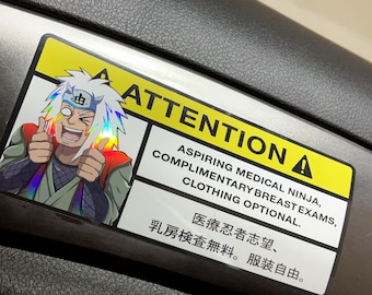 Warning Label / Car Humor / Funny / Fast Car / Mechanic / Vinyl Sticker / Holographic / Anime