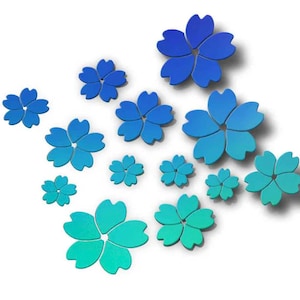 Feuille d'autocollants holographiques japonais Sakura Flower Blossoms pour voiture