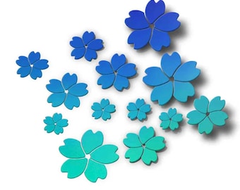 Holographic Japanese Sakura Flower Blossoms Car Sticker Decal Sheet