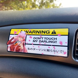 Adesivo de carro engraçado com aviso Fraxx / Humor automotivo / Anime / JDM / Querido / 02