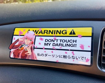 Fraxx Funny Warning Car Sticker / Car Humor / Anime / JDM / Darling / 02