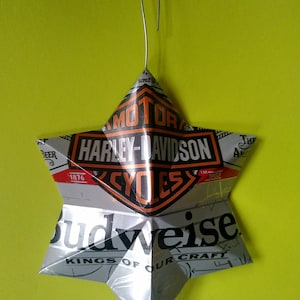 Harley-Davidson Budweiser Beer Can Ornament - 2 pack