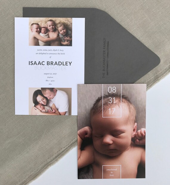 birth announcement cards etsy