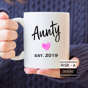 Aunty gift, Aunty est 2019 mug, womens gift, auntie gift, mug for auntie, aunt gift, new aunty, aunty birthday gift, sister mug