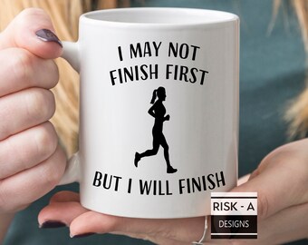 Löparmugg, rolig maratonpresent, design för att avsluta
