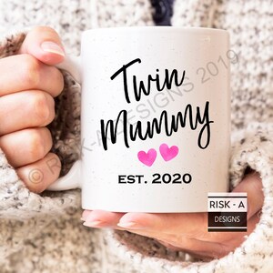 Mum to twins gift, Twin Mummy est 2020 mug, new mum gift, new mummy present, womens gift, mummy to twin girls, twin mummy Christmas gift
