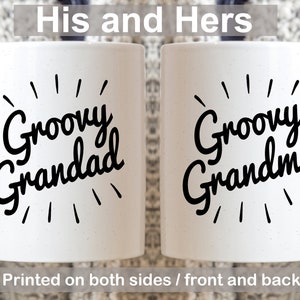 Grandparents gift, Groovy Grandad and Grandma mug set, gift from grandchildren, grandparents to be, grandparents christmas,  couples mug set