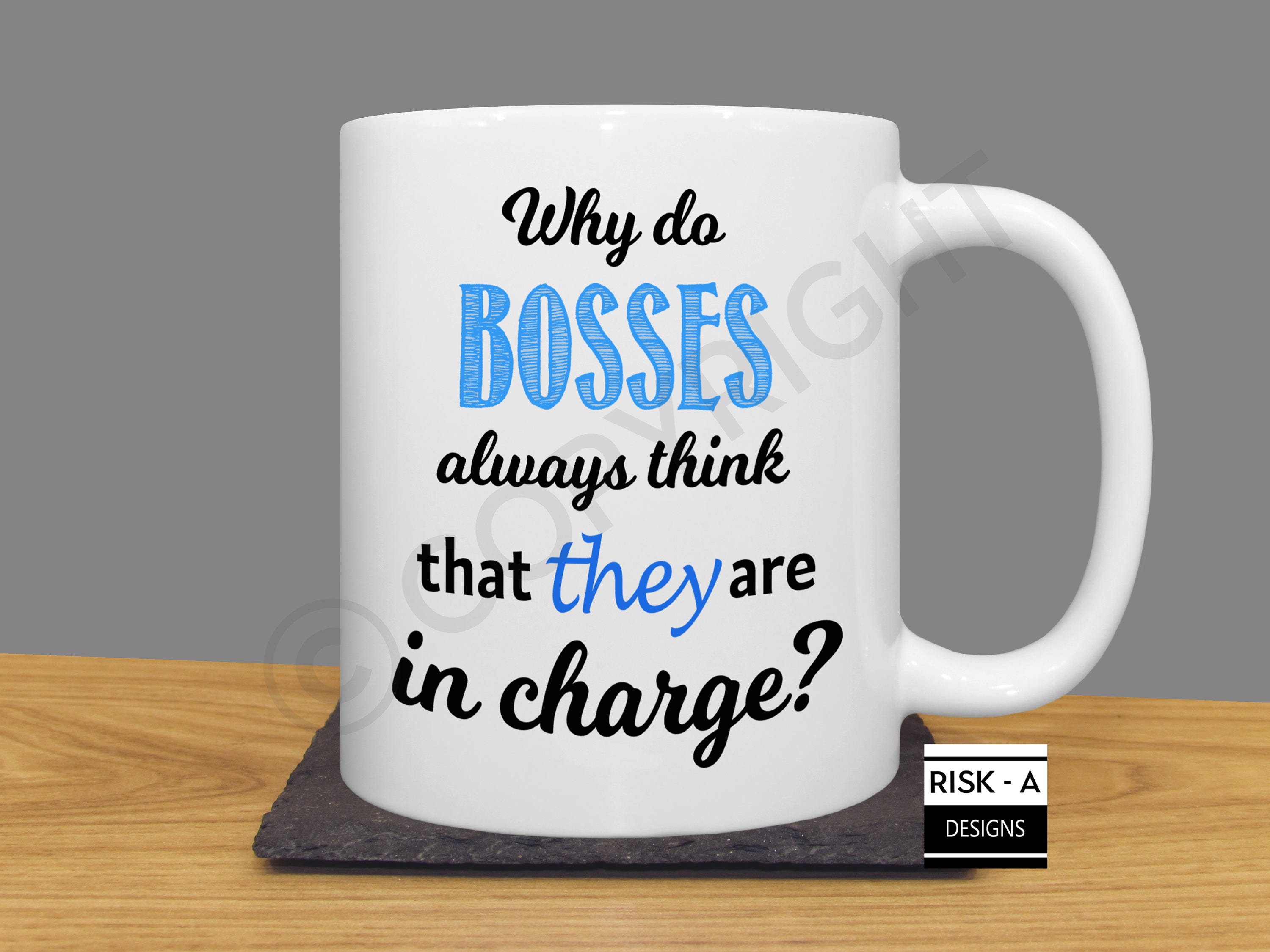 Bosses In Charge C Mug Blue Funny Mug Male Boss Birthday Etsy