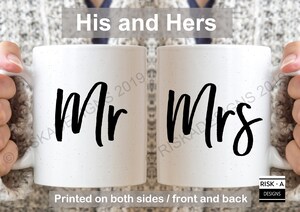 Set De Tasses Couple Mr & Mrs – Cadeau Anniversaire, Mariage, Fiançailles – Céramique Brillante Avec Couvercle Et Soucoupe