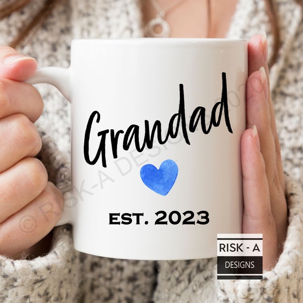 Grandad Est 2023 mug, grandad gift, new grandparent present, mens gift, pregnancy reveal, grandad birthday, granda gift, grandad Christmas