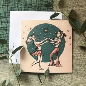Tanzende Disco Mädchen Karte