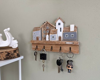 Key holder for wall, Family key organizer, Wooden key holder, Key hooks, Key rack, Housewarming gift, Wall kay rack