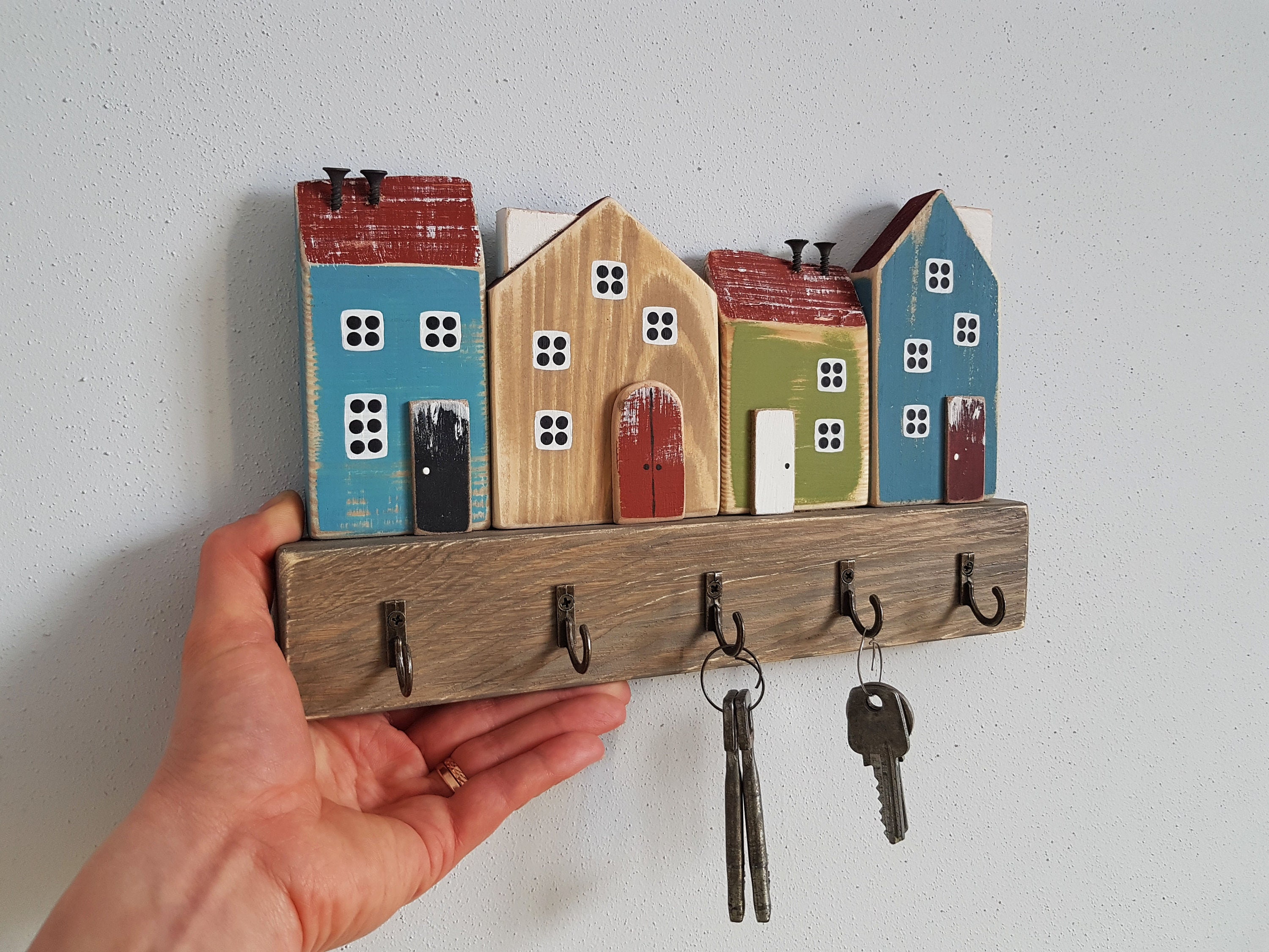 Estante de llave montado en la pared gancho de llave | Etsy