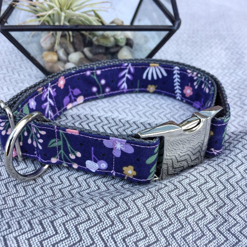 Purple floral dog collar handmade dog collar cute dog collar Etsy