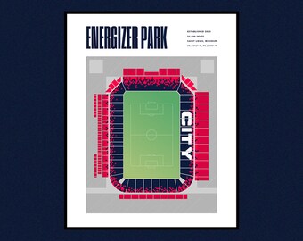 Saint Louis City Energizer Park Soccer Print STL Wall Decor Architecture St. Louis