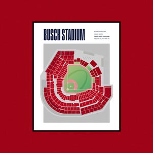 Saint Louis Cardinals Busch Stadium Baseball Print STL Wall Decor Architecture St. Louis