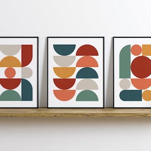 Midcentury Modern Geometric Art Print Bundle