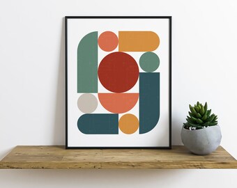Midcentury Geometric Art Print