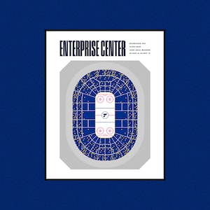 Estadio de hockey del Saint Louis Blues Enterprise Center Impresión STL Decoración de pared Arquitectura St. Louis