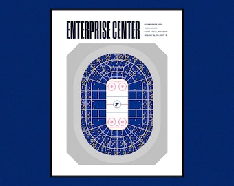 Saint Louis Blues Enterprise Center Hockey Stadium Print STL Wall Decor Architecture St. Louis