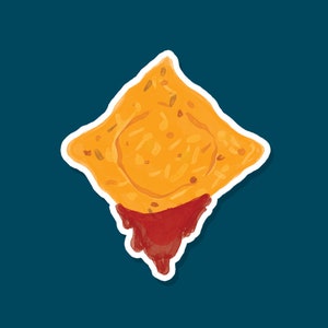 Geroosterde Ravioli Aquarel Sticker, Geroosterde Ravioli, Sticker, Voorgerecht Sticker, Geroosterde Ravioli Sticker