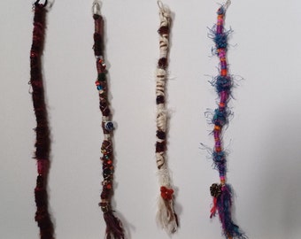 Handmade Clip In Hair Wrap: Mixed Media Dreadlock Braid