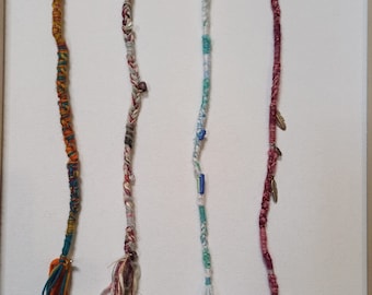 Handmade Clip In Hair Wrap: Mixed Material Dreadlock Braid