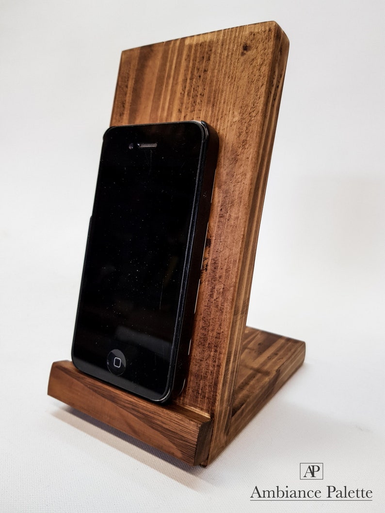 Upcycled wood docking station/Support smartphone wooden pallet/smartphone holder image 2