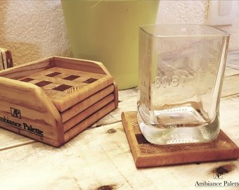 Wooden/coasters/wood object/recycled wood/sub-bocks/wooden sub-coaster set