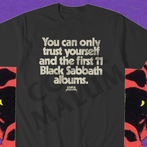 You Can Only Trust Yourself and The First ELEVEN Black Sabbath Albums zwart T-shirt crème doom heavy metal