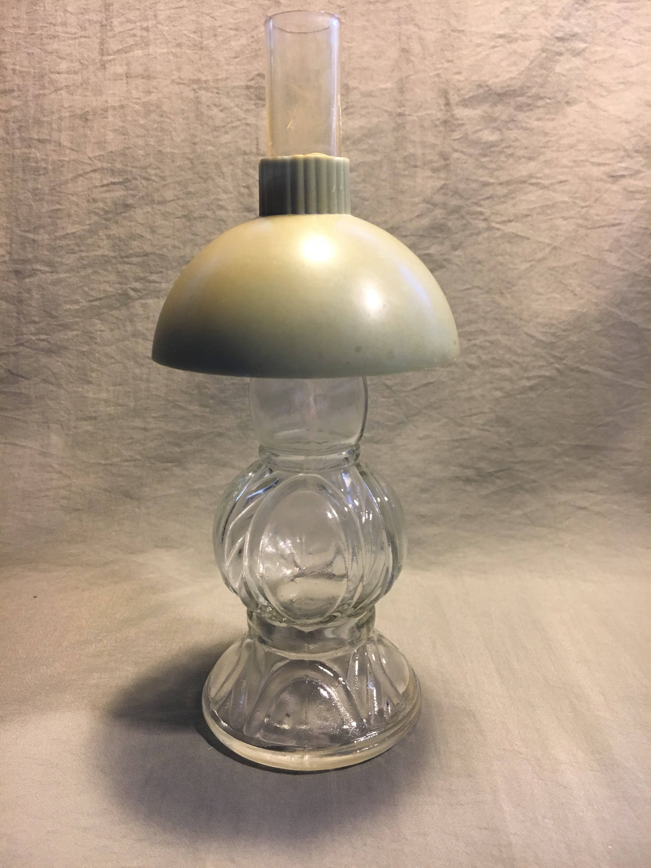 Vintage Oil Lamp Perfume Bottle With Plastic Shade, Vintage Perfume