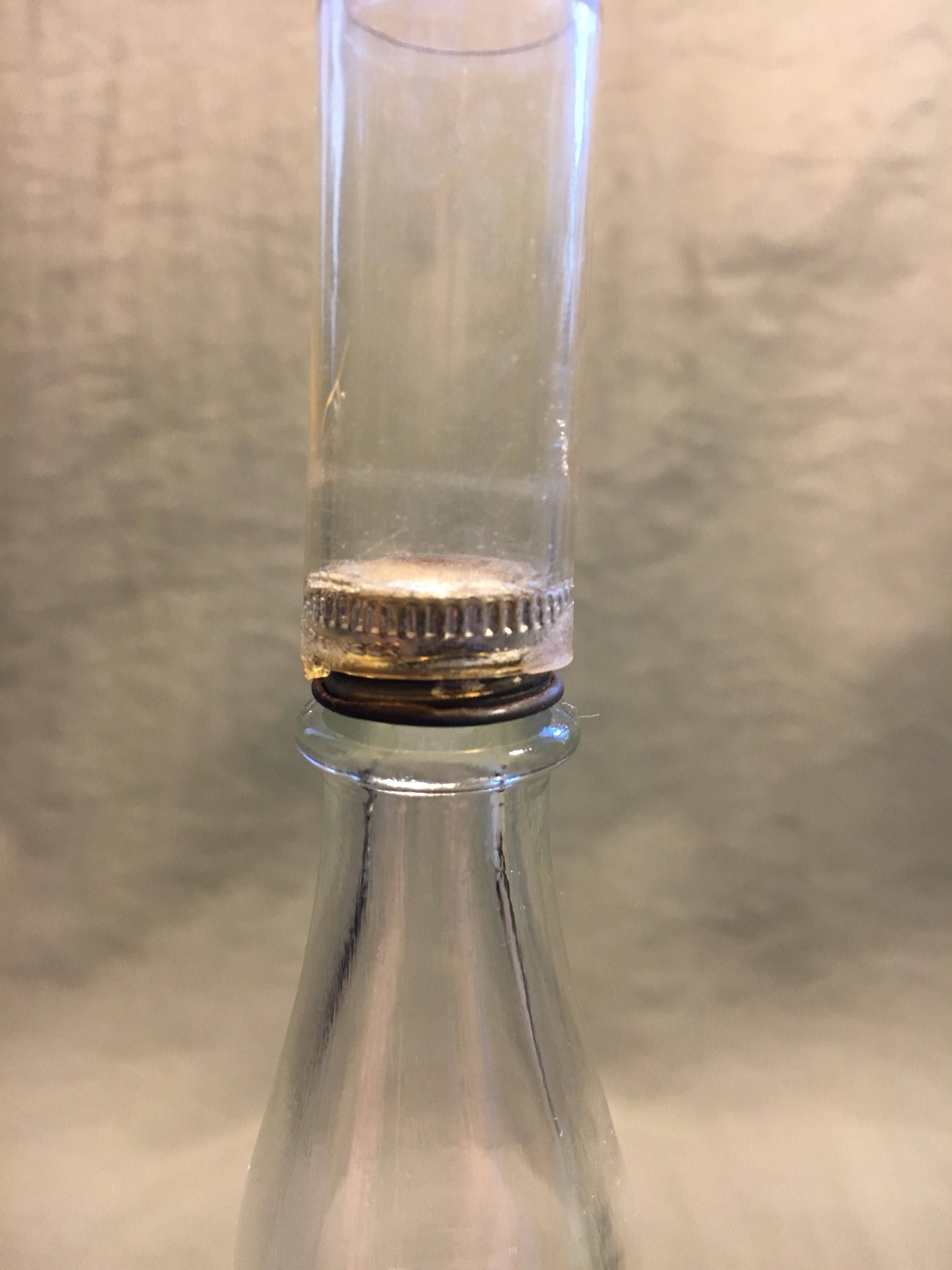 Vintage Oil Lamp Perfume Bottle With Plastic Shade, Vintage Perfume