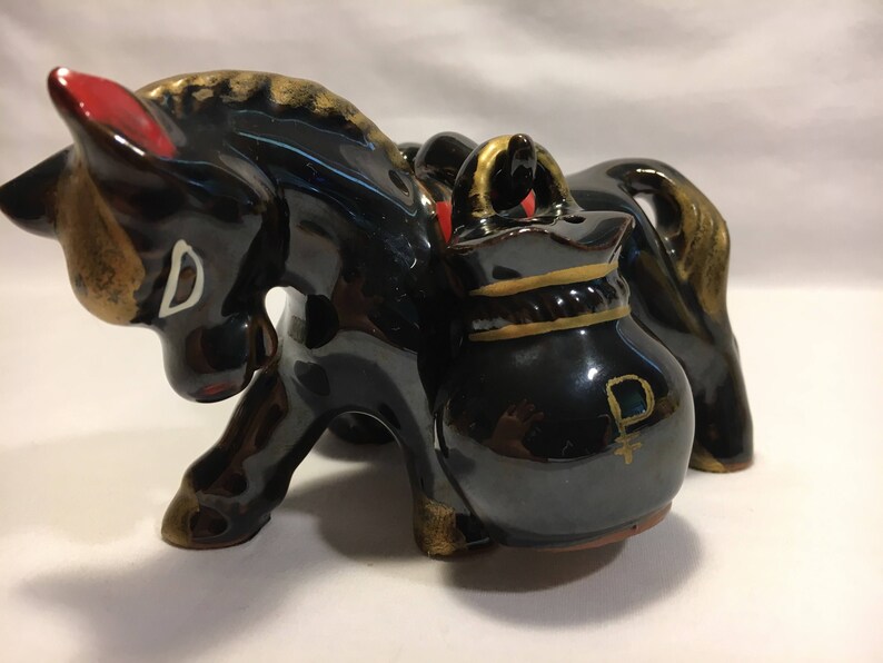 Donkey Salt Pepper Shaker Set Vintage 1960s. Pack Mule Etsy