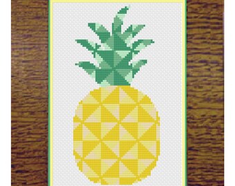 Modern Pineapple Cross Stitch Pattern PDF Instant Download