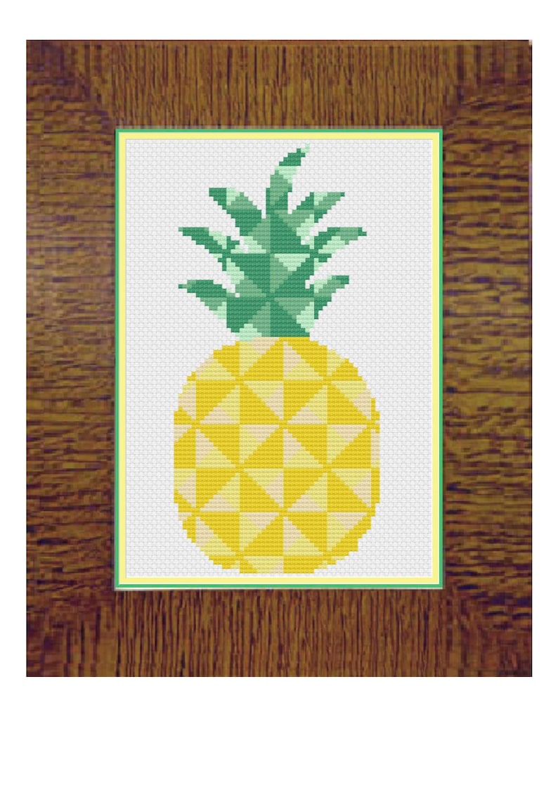 Modern Pineapple Cross Stitch Pattern PDF Instant Download Etsy