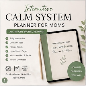 Sistema de organización para mamás / Paquete imprimible para la organización del hogar / Planificador de rutinas para TDAH, horarios para niños y sistema de planificación de comidas