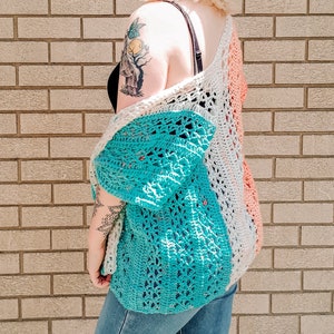 Aurora Waterfall Cardigan | Crochet Pattern | Summer Crochet Cardigan | Crochet Tunic | Summer Crochet Top | Crochet Swim Suite Cover |