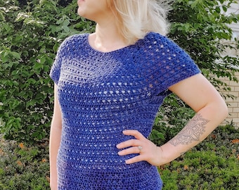 Lorelei Tee Crochet Pattern | Summer Top-Down Design (PDF Pattern)