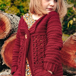 Little Becca Cardigan PDF DIGITAL DOWNLOAD Häkelanleitung, Kinder häkeln Hoodie, einfaches Kind Häkelanleitung