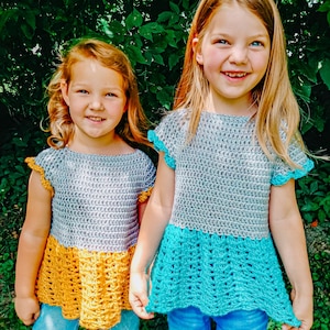 Child Sophie Twirl Raglan PDF DIGITAL DOWNLOAD Crochet Pattern, Child Crochet Top, Easy Child Crochet Pattern, Cute Crochet Child Summer Top image 2