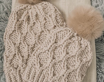 Patrón de gorro de punto holgado Indy: hilo grueso (patrón PDF)