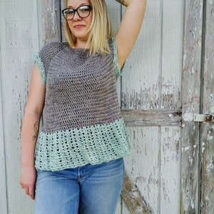 Sophie Twirl Raglan || Summer Crochet Tee || Summer Crochet Top || Spring Crochet Top || Top-Down Crochet Raglan