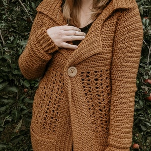 Becca Cardigan || Crochet Pattern || Crochet Sweater || Crochet Pullover || Beginner Crochet Sweater || Top-Down Crochet Cardigan Pattern